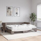 vidaXL Izvlečna dnevna postelja z vzmetnico taupe 80x200 cm blago | Shoptok.si