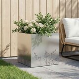  Vrtna saksija Srebrna 50 x 50 x 49 cm Pocinčani čelik | shoptok.hr