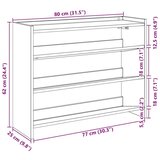 vidaXL stalak za cipele boja hrasta 80x25x62 cm konstruirano drvo | shoptok.hr
