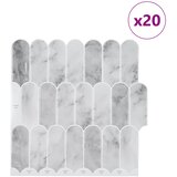  Pernata pločica 20 pcs Sivi mramor 30 x 30 cm Poliuretan i PET | shoptok.hr