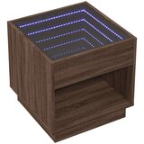  Noćni ormarić s beskonačnim LED boja smeđeg hrasta 50x50x50 cm | shoptok.hr