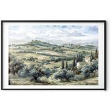  Plakat - Landscape with Sunny Green Fields 60x40 Crni okvir s margom | shoptok.hr