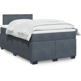 vidaXL Krevet box spring s madracem tamnosivi 120 x 190 cm baršun | shoptok.hr