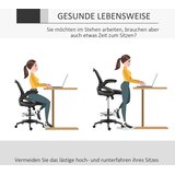  Uredska stolica stolica za stol funkcija stajanja s osloncem za noge okretno sjedalo čelik crna 64 x 60 x 106-126 cm | shoptok.hr