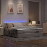 vidaXL Otomanski posteljni okvir z vzmetnicami taupe 200x200 cm blago | Shoptok.si
