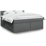 vidaXL Box spring postelja z vzmetnico temno siva 180x200 cm blago | Shoptok.si