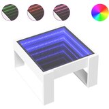 Maison Chic Klubska mizica - kavna mizica - Nizka mizica z neskončnimi LED bela 50x53x30 cm, (21752018) Cene