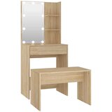  Set toaletnog stolića boja hrasta sonome LED konstruirano drvo Smeđa 60 x 40 x 140 cm | Shoptok.si