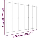 Sobna pregrada s 6 panela smeđa 300x220 cm od tkanine | shoptok.hr