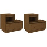  Noćni ormarići 2 kom boja meda 60x34x51 cm od borovine | shoptok.hr