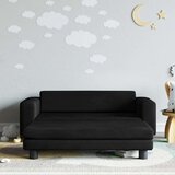 vidaXL Otroški kavč s stolčkom za noge črna 100x50x30 cm žamet | Shoptok.si