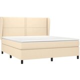  Krevet s oprugama i madracem krem 180x200 cm od tkanine | shoptok.hr