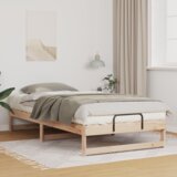 vidaXL Krevetni okvir z ročaji Rjava 100 x 210 cm Trdna borovina | Shoptok.si