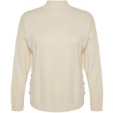 Trendyol Curve Plus Size Sweater - Ecru - Relaxed fit