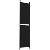 Sobna pregrada s 4 panela crna 200 x 200 cm od tkanine | shoptok.hr