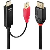 Lindy priključni kabel DisplayPort utikač, HDMI-A utikač, USB-A utikač 5 m crna, crvena 41428 DisplayPort kabel Cijene
