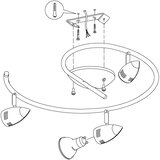Eglo magnum-led reflektor/3, led gu10 3x3w, 3x240lm, g-forma, nikl-mat/krom, | shoptok.hr