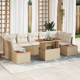 vidaXL Set vrtnih sofa Set od 8 Bež i krem Ratan, poliester jastučići Cijene