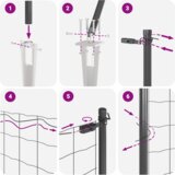 vidaXL Evropska ograja s 13 špicastimi stožci 0.8x25 m cinkano jeklo sivo | Shoptok.si