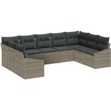 vidaXL set od 9 dijelova vrtne sofe s jastučićima Siva Poli Ratan | shoptok.hr