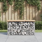 vidaXL Vrtna klupa gabionskog dizajna 83x31 5x42 cm masivna borovina Cijene
