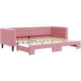  Dnevni krevet na razvlačenje ružičasti 80 x 200 cm baršunasti | shoptok.hr