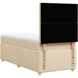  Krevet s oprugama i madracem krem 100 x 200 cm od tkanine | shoptok.hr