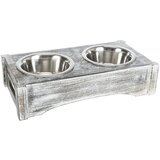 Trixie set posuda za hranu i vodu metal drvo 2x0,75L 15cm 24358 Cene