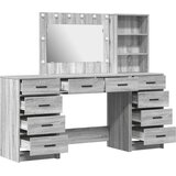 vidaXL Visoki ormar Set od 3 Sivi sonoma Konstruirano drvo Visoki ormar | shoptok.hr