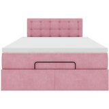 vidaXL Okvir za krevet s madraca ružičasti 120 x 190 cm baršunasti | shoptok.hr
