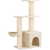 vidaXL Mačje drvo s sisalnim postoljima za grebanje Krem 133 cm - Krem | shoptok.hr