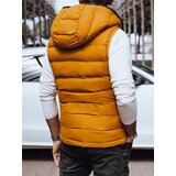 DStreet Men's quilted vest with hood yellow Cene