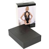 Abierta Fina Lace, Open Bodysuit with Rhinestones (Black) | shoptok.hr