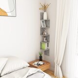  Zidne kutne police siva boja betona 20 x 20 x 127,5 cm drvene | Eponuda.com