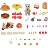  Dodaci za Kuću za Lutke Sylvanian Families Puesto de hamburguesas - Papa Latte Cat y Scooter 30 Dijelovi | shoptok.hr