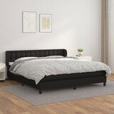 The Living Store Box spring postelja z vzmetnico črn 180x200 cm umetno usnje - Box Spring Postelja, (21438450) Cene