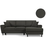 Kooko Home crna kutna sofa od samta Jazz, desni kut | shoptok.hr