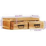 vidaXL Zidni TV ormarić 60x30x19 cm puno drvo bagrem | shoptok.hr