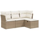 Maison Chic Seti vrtnega pohištva - Vrtna garnitura - Vrtni pohištvo set 4-delna z blazinami bež poli ratan, (21815813) | Shoptok.si