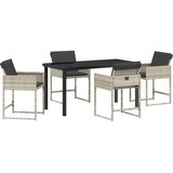  Vrtni set za objed 5 kom. Svijetlo siva poliratan | shoptok.hr