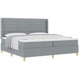 vidaXL Box Spring postelja z vzmetnico svetlo siva 200x200 cm tkanina, (22050619) | Shoptok.si