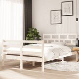 Maison Chic Posteljni okvir - Dvoposteljna postelja - Zakonska postelja bel iz borovine 120x200 cm-J9968, (21770103) | Shoptok.si