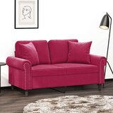 vidaXL Dvosjed s ukrasnim jastucima boja vina 120 cm baršunasti Cijene