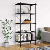 vidaXL 55-nadstropni regal s policami črn 80x40x163 cm Cene