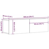 vidaXL Stenska TV omarica artisan hrast 100x30x30 cm inženirski les | Shoptok.si