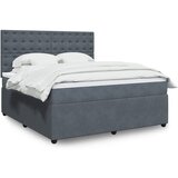vidaXL Box spring postelja z vzmetnico temno siva 180x200 cm žamet | Shoptok.si