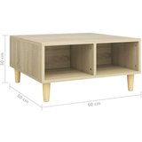 vidaXL Klubska mizica sonoma hrast 60x60x30 cm iverna plošča, (20625529) | Shoptok.si