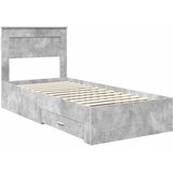  Krevetna konstrukcija s ladicama Betonski sivi 100 x 200 cm | shoptok.hr
