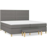  Krevet s oprugama i madracem tamnosivi 200 x 200 cm od tkanine | shoptok.hr