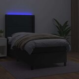  Box spring postelja z vzmetnico LED črn 100x200 cm umetno usnje, (20723425) | Shoptok.si
